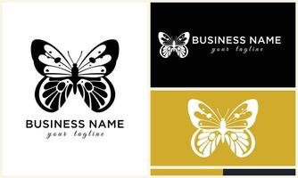 hand drawn butterfly logo template vector