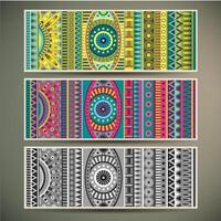 Abstract vector tribal ethnic background set.