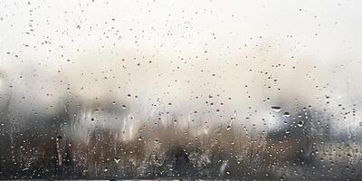 AI generated Raindrops on the glass, abstract background photo