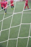 Net of a goal of a football stadium photo