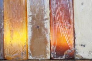 colorful natural soap bar in a bowl photo