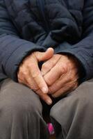 close up of hands of a elderly person photo