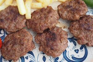 Traditional Turkish Cuisine Meatball Akhisar Kofte photo