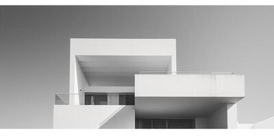 AI generated Modern minimalist architecture photo