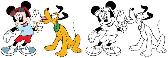 Mickey Mouse and Friends, Pluto Summer vector