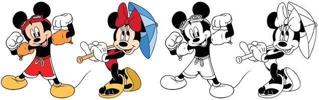 mickey ratón y amigos, minnie verano vector