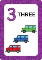 Numbers Flashcards. Number Seventeen Educational math card for children. Learn Counting numbers. vector