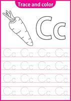 English writing worksheet for kg writing practice activity for children. Handwriting exercise for kids. Printable worksheet. vector