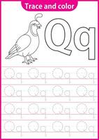 English writing worksheet for kg writing practice activity for children. Handwriting exercise for kids. Printable worksheet. vector