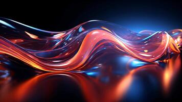 AI generated Abstract background of blue dark energy waves video