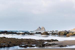 The sandy beach of Benijo on the island of Tenerife.Canary Islands, Spain photo