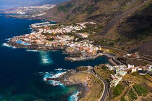 Beach in Tenerife, Canary Islands, Spain.Aerial view of Garachiko in the Canary Islands photo