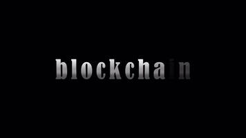 Block Chain silver text with effect animation abstract background video