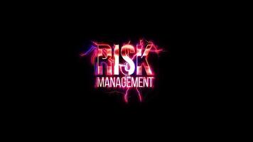 Risk Management pink neon abstract lightning glitch text animation video