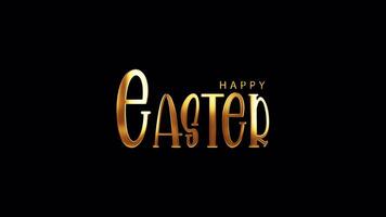 Happy Easter gold text shine light motion cinematic title video