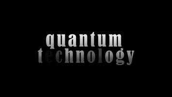 quantum technologie zilver tekst met effect animatie abstract achtergrond video