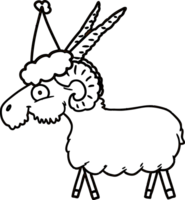 Christmas Goat Charcoal Drawing icon png