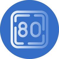 Eighty Gradient Line Circle Icon vector