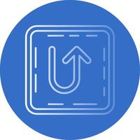 U turn Gradient Line Circle Icon vector