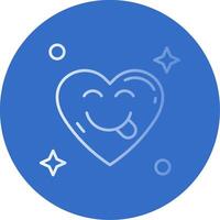 Tongue Gradient Line Circle Icon vector