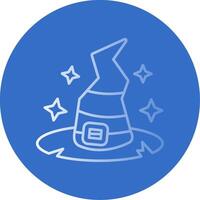 Witch hat Gradient Line Circle Icon vector