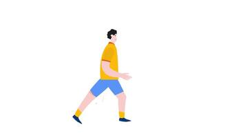 young man warming up sport  2d animation video