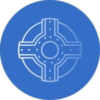 Roundabout Gradient Line Circle Icon vector