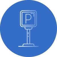 Parking Gradient Line Circle Icon vector