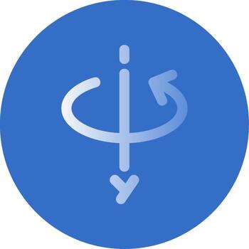 3d rotate y axis Gradient Line Circle Icon vector