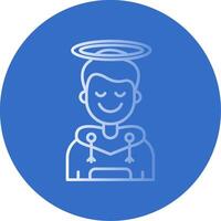 Angel Gradient Line Circle Icon vector