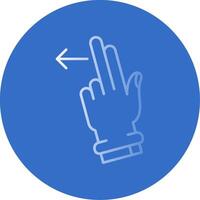 Two Fingers Left Gradient Line Circle Icon vector