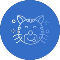 Tongue Gradient Line Circle Icon vector