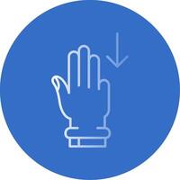 Three Fingers Down Gradient Line Circle Icon vector