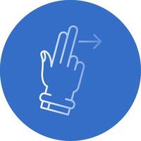 Two Fingers Right Gradient Line Circle Icon vector