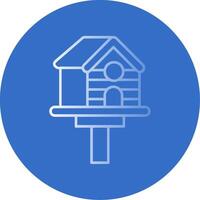 Bird house Gradient Line Circle Icon vector