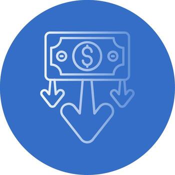Decrease Gradient Line Circle Icon vector