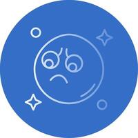 Sad Gradient Line Circle Icon vector