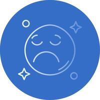 Sad Gradient Line Circle Icon vector