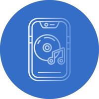 Music player Gradient Line Circle Icon vector