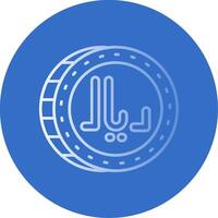 Riyal Gradient Line Circle Icon vector