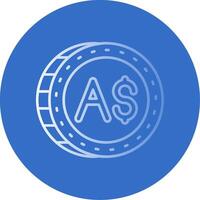 Australian dollar Gradient Line Circle Icon vector