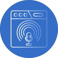 podcast Gradient Line Circle Icon vector