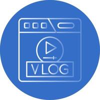 Vlog Gradient Line Circle Icon vector