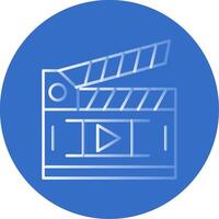 Movie Gradient Line Circle Icon vector