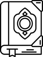 Quran Gradient Line Circle Icon vector