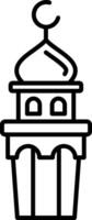 Minaret Gradient Line Circle Icon vector