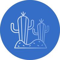cactus degradado línea circulo icono vector