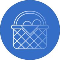 Basket Gradient Line Circle Icon vector