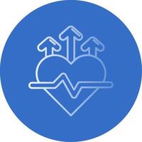 Heart rate Gradient Line Circle Icon vector