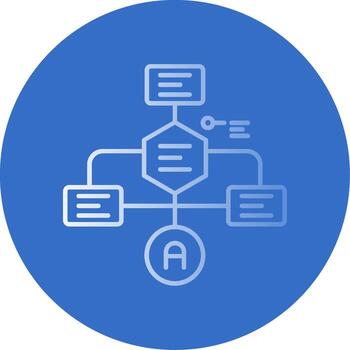 Flowchart Gradient Line Circle Icon vector
